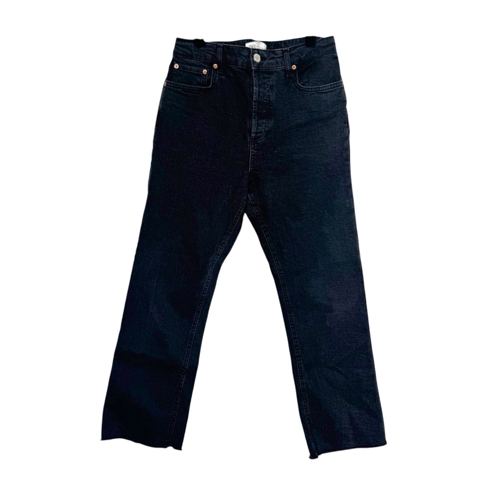 Zara Jeans High Rise DREED Flare Leg Raw Hem